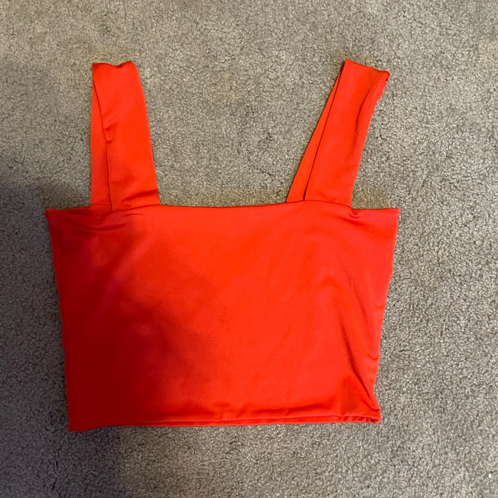 ~Cute red cropped tank top